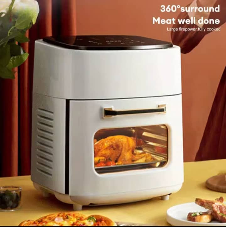 Grande friteuse à air électrique 15 Litres, four domestique intelligent, four à convention multifonction sans huile , 6 modes de cuisson