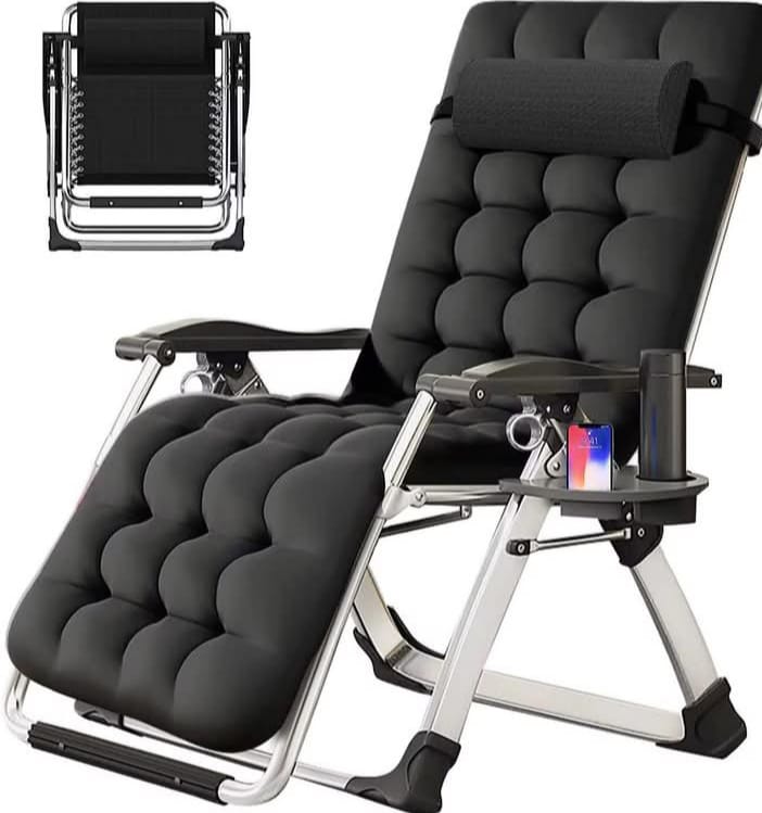 -35% De réduction. 
L’élégance et la qualité au RDV
.Chaise longue d'intérieur à hauteur réglable - Fauteuil à bascule inclinable manuel avec dossier solide, structure en acier au carbone, finition peinte, rembourrage en coton.