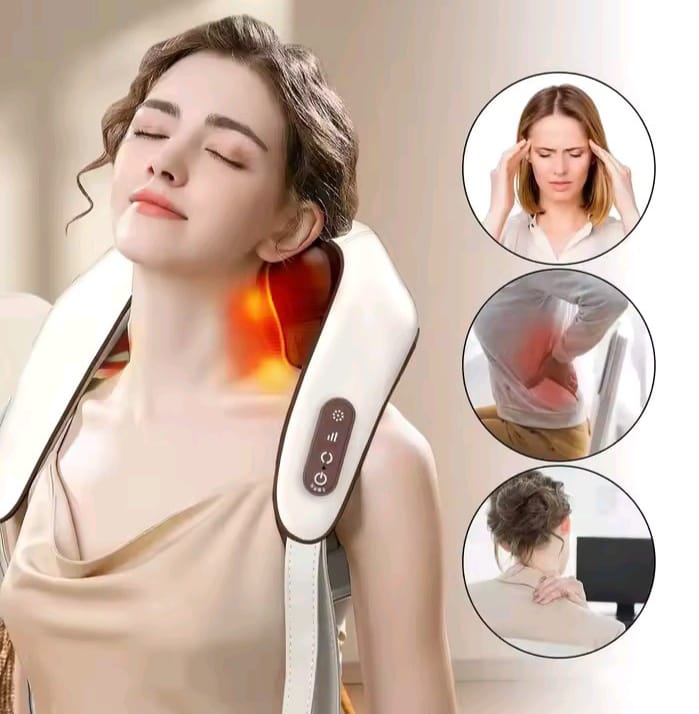 Châle de massage cervicale aste électrique sans fil , masseur de cou portable , pétrissage métropolitain institut photo , chargement USB .