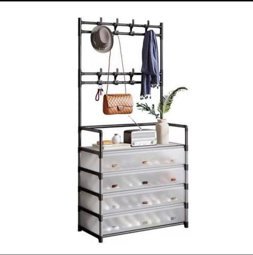 Étagère multifonctions à Abidjan.            5 niveaux.                                                 Qualité durable                                        meuble de vêtements en métal étagère à chaussure pour porte d'entrée , le couloir et la chambre