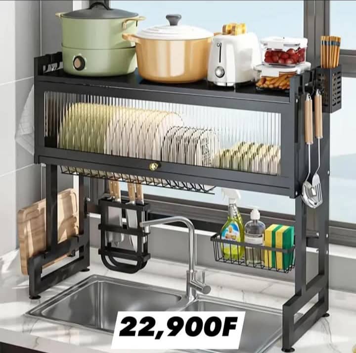 Egoutoir à vaisselle au dessus de levier- Grand étagère métallique à vaisselle au dessus du comptoir de cuisine . Dimensions 100cm / 40cm