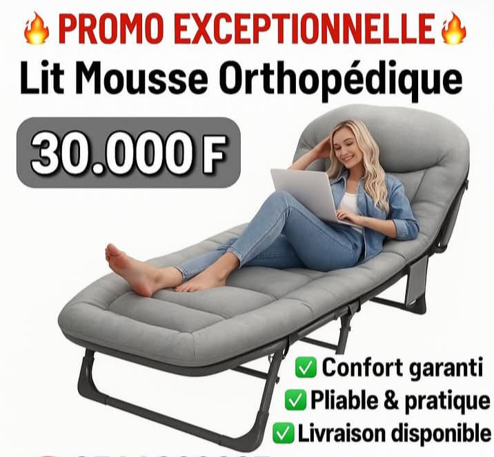 🛏️ Lit Picot Orthopédique – Confort et Bien-être à Prix Mini !*

Offrez-vous un sommeil réparateur avec notre *lit picot orthopédique * de haute qualité. Parfait pour le repos, les massages ou même les patients.