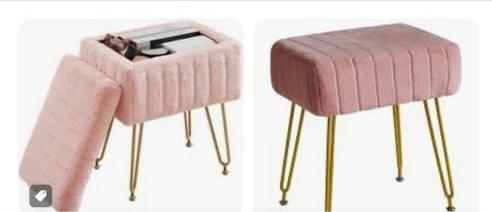 Chaise de rangement de luxe en métal, tabouret de manucure créatif , chaise de maquillage , simple , tabouret de vanité de rangement .