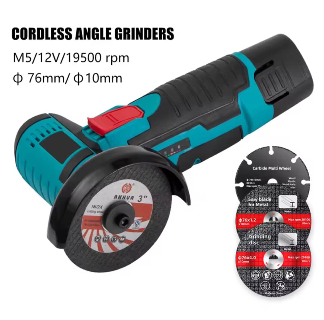 Mini meulle d’angle sans fil double batterie, outils électrique rechargeable, meulage , machine de découpe avec batterie lithium 48v , poignée confortable.