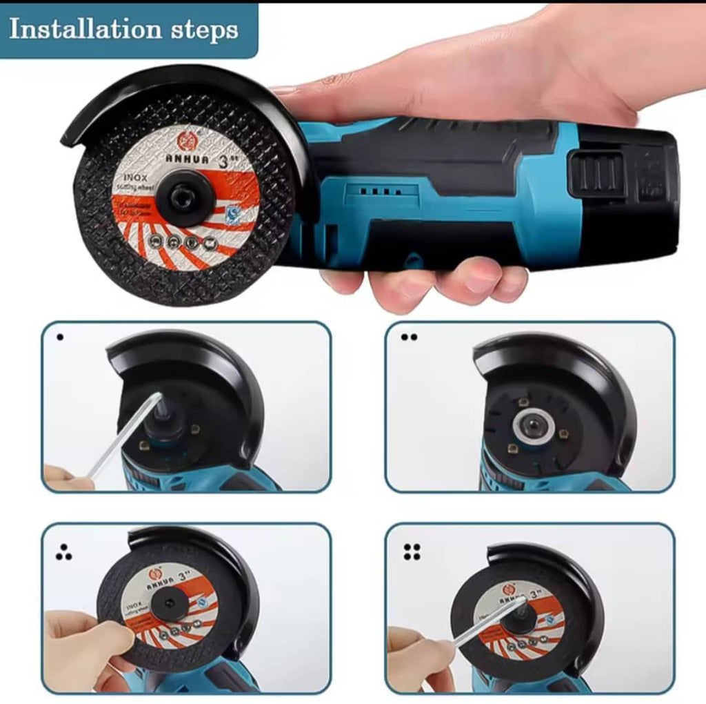 Mini meulle d’angle sans fil double batterie, outils électrique rechargeable, meulage , machine de découpe avec batterie lithium 48v , poignée confortable.