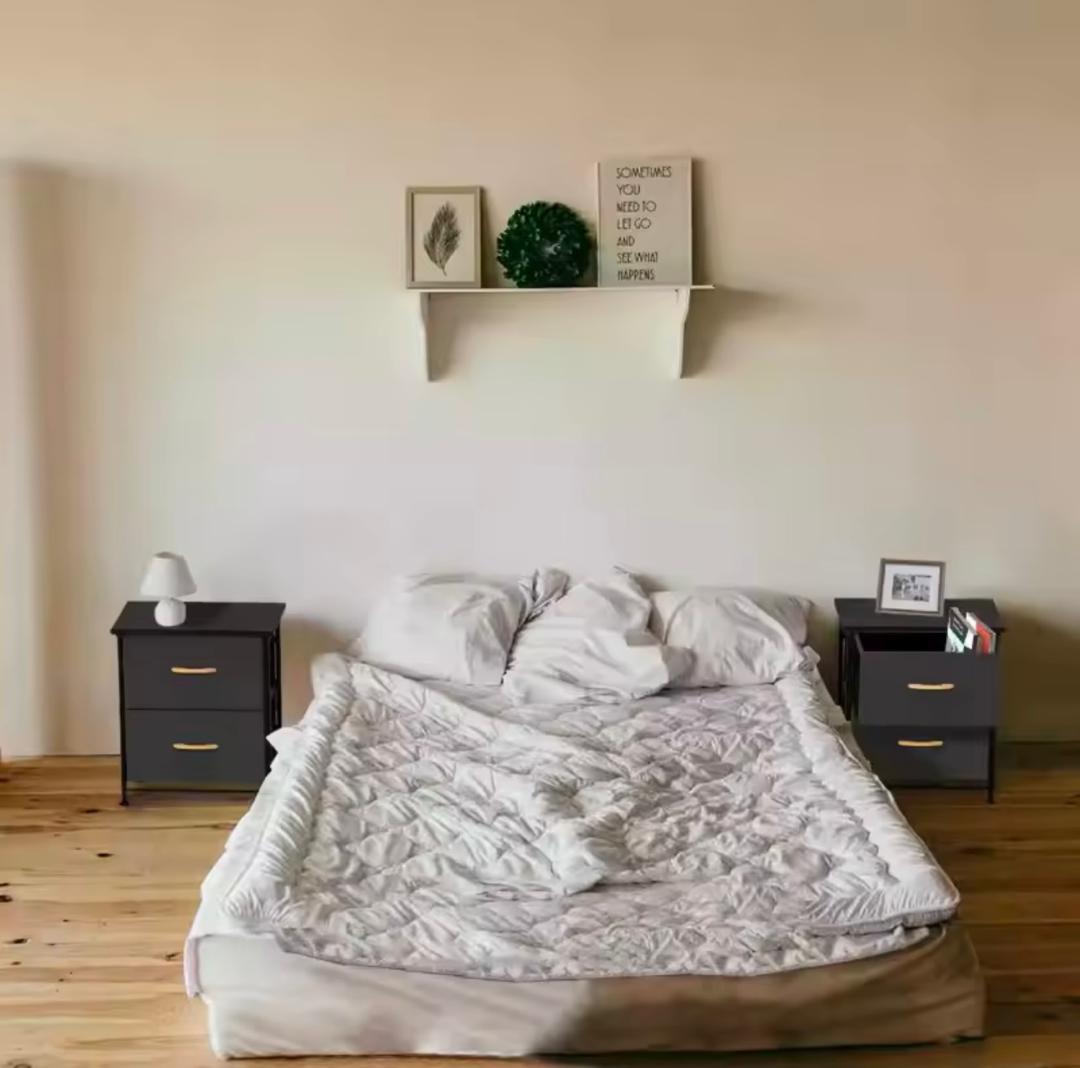 Table de chevet café canapé table à thé armoire de rangement armoire, chambre vêtements, affichage 2 tiroirs en tissu armoire meubles.