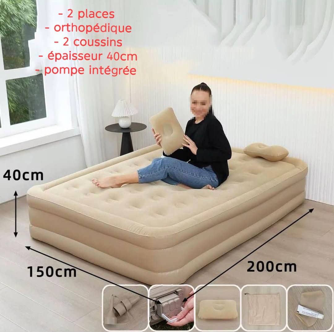 Matelas gonflable pour la maison, camping et facile à transporter