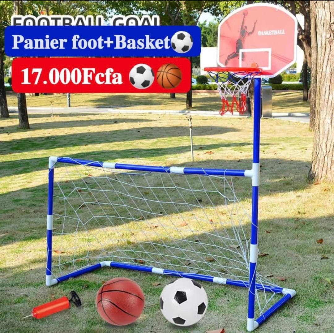 Ensemble sportif 2en1 basket et football . Ensemble sportif pour enfants 2en1 de woopie offre le basket et le football en un seul . Idéal pour soutenir la motricité global et l'esprit sportif de votre enfant . De 1 à 6 ans .