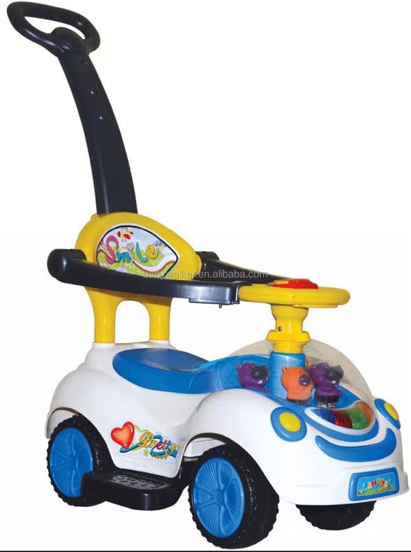 Trotteur poussette pour enfants et jouets pour garçons et filles , musique à 4 roues et klaxon , de 0 à 3 ans , Cadeaux pour la fête de fin d'année et anniversaire , pose pieds disponible .