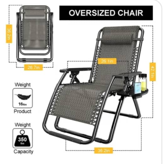Profitez d'un confort total avec cette chaise ultra pratique :                     Dossier inclinable accoudoirs solides , support téléphone , porte gobelet et orthopédique et facile à plier et ranger .