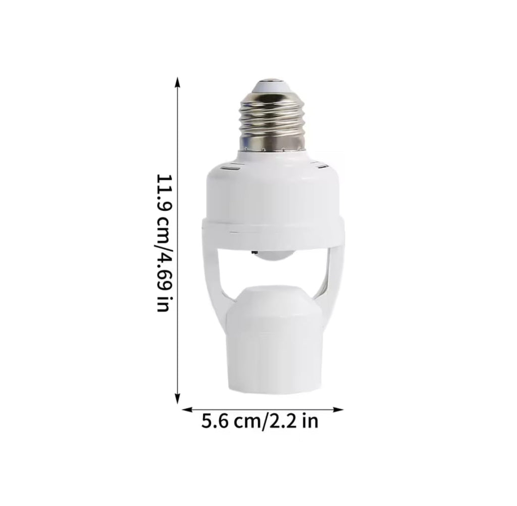 Socle de Lampe avec Capteur de Mouvement E27, Interrupteur d'Induction Humaine avec Contrôle de Retard de Temps, Convertisseur LED Câblé 85-265V pour Utilisation Électrique en chambre, contrôle automatique de lumière , jusqu’à 3 mètres de distance.