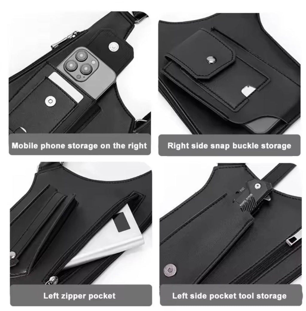 Prix : 12000f au lieu de 38000f .                   SAC HOLSTER ANTI VOL - LE STYLE QUI FAIT LA DIFFÉRENCE .                                Soyons plus tendance tout en gardant vos personnels en sécurité grâce à notre sac HOLSTER ANTI VOL